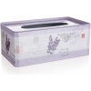 HOME DECOR Krabička na papierové vreckovky plechová LAVENDER 24 x 13 x 9,5 cm