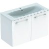 Geberit Selnova Square - Umývadlová skrinka 64x99x48 cm, s umývadlom, 2 dvierka, lesklá biela 501.260.00.1