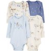 CARTER'S Body dlhý rukáv Blue/Ivory chlapec 4ks 3m/ veľ. 62 1R320310_3M