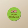Nažehľovacie menovky na oblečenie (Kopírovat) - 2ks, Kruh 2,3 × 2,3 cm, Požiarne auto, Zelená