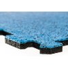 Čierno-modrá gumová podlahová doska (puzzle - roh) FLOMA Sandwich EPDM - dĺžka 100 cm, šírka 100 cm, výška 2 cm