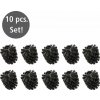Wenko Čierne plastové náhradné hlavica pre WC kefy v súprave 10 ks Ø 8 cm