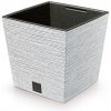 PROSPERPLAST kvetináč 24cm FURU SQUARE LOW ECO WOOD DFS240W-S449W biely plastový