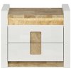 BRW Nočný stolík ALAMEDA KOM2S biely lesk/dub westminster drevo 62 cm x 51.5 cm x 41.5 cm