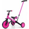 Balančná trojkolka, bicykel, odrážadlo a vodiaca tyč, Optimus Plus 4 v 1, ružová Milly Mally