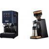 Gaggia New Classic E24, blue + Eureka Mignon Single Dose PRO, Black & Oak