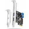 AXAGON PCEU-232RS, PCIe řadič, 2+2x USB 5Gbps port, SATA napájení, Renesas PD720201, SP & LP