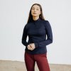 Fouganza Dámske jazdecké tričko 500 s dlhým rukávom modré