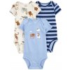 CARTER'S Body krátky rukáv Blue Animals chlapec 3ks 3m/ veľ. 62 1R320710_3M