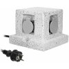 Záhradná zásuvka POST 4 zásuvky 2P+E schuko, gumený kábel H07RN-F 3x1,5mm2, 3m