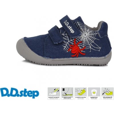 D.D.step detské chlapčenské Barefoot Blue C0636 plátenky