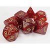 Kocka Set 7 Mega-hedral Glitter Ruby/Gold