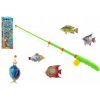 Teddies Hra ryby rybár magnetická plast 3ks+prút plast 34cm mix farieb na karte
