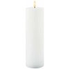SIRIUS Sviečka Sille LED z pravého vosku, 7,5 × 25 cm, biela, dobíjacia