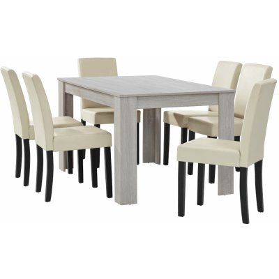 en.casa]® Elegantný dubový jedálenský stôl HTFU-1403 - 140 x 90 cm - so 6  stoličkami HTMY-9704 od 370 € - Heureka.sk