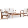 Súprava záhradného nábytku z dreva VidaXL, béžová, 4-dielna