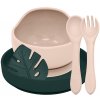 Petite&Mars Set Jedálenský Silikónový Take&match 4 Ks Desert Sand - Misty Green 6m+