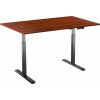 Výškovo nastaviteľný stôl AlzaErgo Table ET2 čierny + doska TTE-01 140x80cm lamino gaštan (BUN)