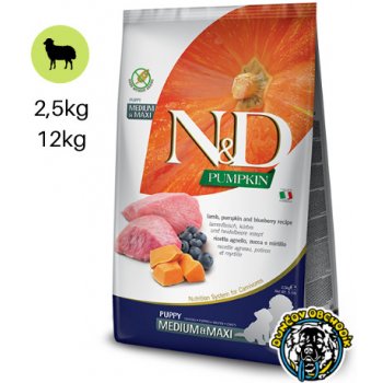 N&D dog GF PUMPKIN Puppy Medium & maxi lamb & blueberry 2,5 kg