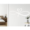 INSPIO Nálepka Dekorácia do spálne - nekonečná láska v drevenom dizajne na stenu 30x70 láska, domov a rodina, srdcia a púpavy, za posteľ plnofarebný motív, vlastná farba z výberu, drevený design