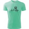 EKG volejbalistky - Pánske tričko Fantasy športové - XL ( Mätová )