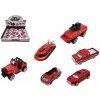 Teddies Auto hasiči kov/plast 7cm na voľný chod mix druhov