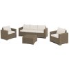 Záhradný set Keter California set stôl + 2 kreslá + trojsedadlová pohovka cappuccino