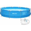 tectake 402896 okrúhly bazén s oceľovým rámom a filtračným čerpadlom ø 360 x 76 cm - modrá