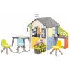 Domček meteorologická stanica so záhradným posedením Štyri ročné obdobia 4 Seasons Playhouse Smoby so zvonkohrou vetromerom a zrážkomerom