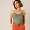 Top z bio bavlny s tenkými ramienkami khaki 052 Blancheporte
