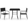 Súprava záhradného nábytku z umelého ratanu, čierna, 3-dielna