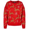 Ladies Oversized Christmas Sweater - red/gold