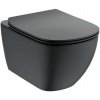 IDEAL STANDARD - Tesi Závesné WC s doskou SoftClose, Aquablade, čierna T3546V3