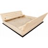 SandTropic Pieskovisko drevené XXL 146x138 cm uzatvárateľné