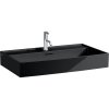 LAUFEN Kartell závesné umývadlo s otvorom, s prepadom, 800 x 460 mm, lesklá čierna, H8163360201041