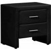 Kondela Nočný stolík, 48cm, ekokoža, čierna, CASTEL