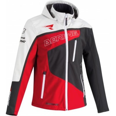 Bering SOFTSHELL RACING bielo-sivo-červená