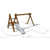 Playground System DETSKÉ IHRISKO šmykľavka s hojdačkou z agátu kozľa