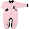 Baby Nellys Bavlnený overal Zebra ružový