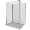 Mexen Kioto sprchová stena Walk-in 120 x 75 x 40 cm, transparentná, brúsená gun gray - 800-120-075-221-66-00-040