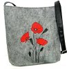 Kabelka Crossbody vlčí máky červené na sv. šedé