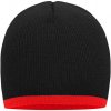 Myrtle beach Pletená čiapka s kontrastným okrajom MB7584 Black one size