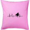 Piano ekg - krídlo - Vankúš 50x50 - 50x50 - Vrátane výplne ( Ružová )