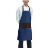 EGOCHEF Kuchárska zástera EGOchef ROCK ku krku s vreckom - Jeans Brown 70x90 cm
