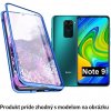 Luxria Double Glass Magnetic - Modré presklené magnetické púzdro pre Xiaomi Pre Xiaomi: Redmi Note 9