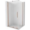 Mexen Velar, sprchový kút s posuvnými dverami 130 x 100 cm, 8mm sklo námraza, medená matná, 871-130-100-31-65