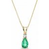 Zlatý náhrdelník so smaragdom a briliantom KLENOTA K0432083