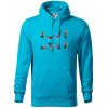 Parkour abeceda - Mikina pánska Cape s kapucňou - XL ( Svetlý tyrkys )