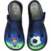 Barefoot papuče pre chlapcov futbalistu, látkové papuče na suchý zips Zuzia 02 R32