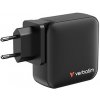 Verbatim, GaN cestovná nabíjačka do siete USB 3.0, USB C, šedá, 165 W, vymeniteľné vidlice C,G,A